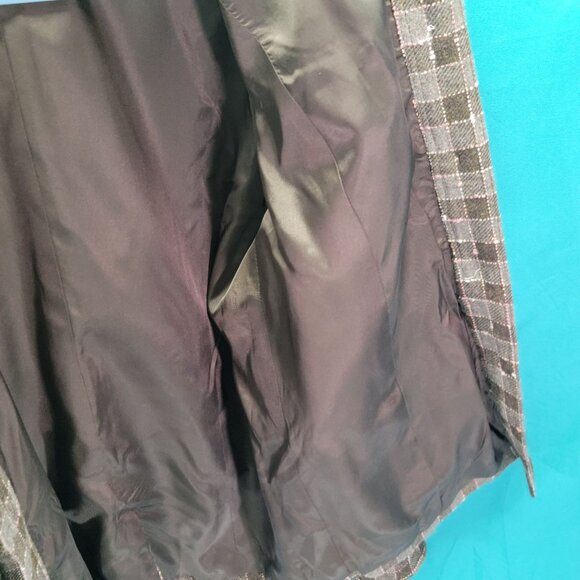 Baxis Womens Medium Plaid Wool Jacket With Button Front Closure & Pockets - Picture 4 of 11